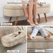 Oval Upholstered Storage Bench – ottoman (view 7) | Roost & Roam