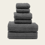 Waffle-Weave Cotton Bath Towel Set