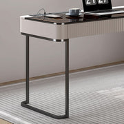 Ivory Fluted Writing Desk With Cabinet (view 8) | Roost & Roam