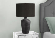 Grid-Impressed Ceramic Table Lamp