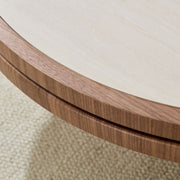 Sintered Stone Round Pedestal Coffee Table — back and side profile detail