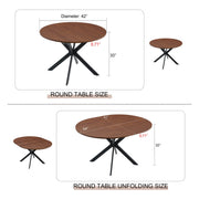 Walnut Round Extendable Dining Table