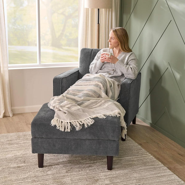 Iron Gray Chenille Storage Ottoman – ottoman (view 4) | Roost & Roam