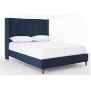 Tufted Velvet Wingback Queen Bed — styled in a complete room vignette