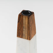 Tapered Marble Acacia Candleholder