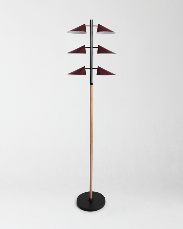 Six-Shade Metal Cone Floor Lamp