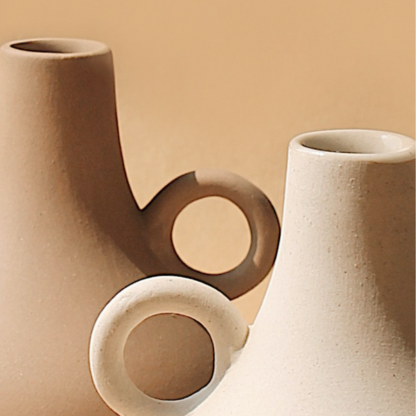 Matte Ceramic Belly Handle Vase
