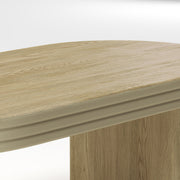 Oval Fluted Natural Wood Coffee Table