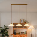 Ribbed Glass Brass Pendant Light