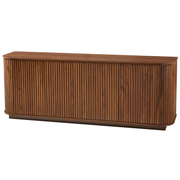 Reeded Walnut-Finish Sideboard Cabinet 64in
