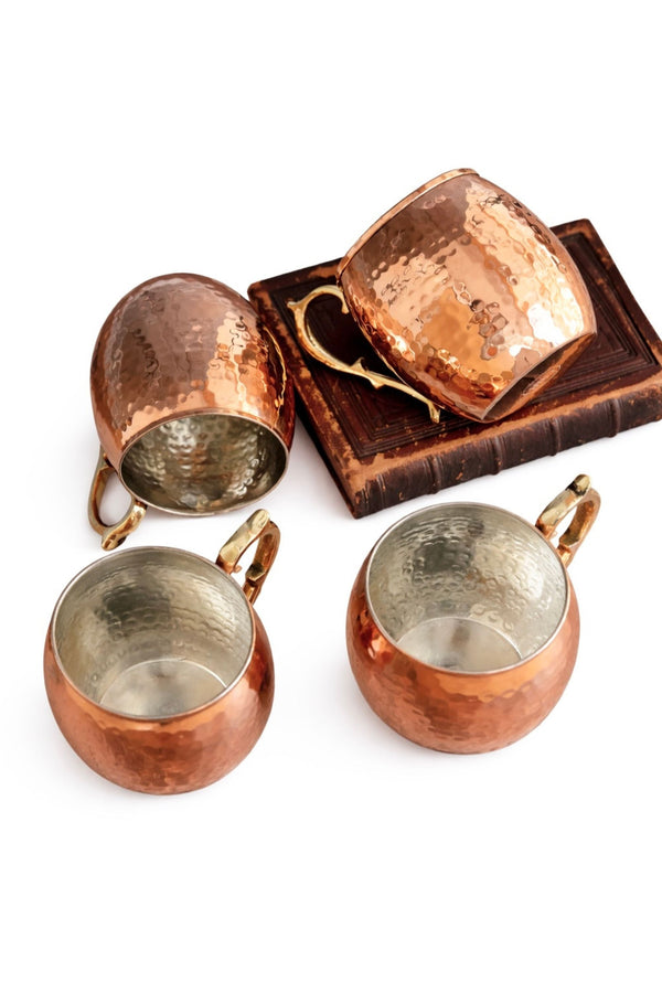 Hammered Copper Moscow Mule Mug Set