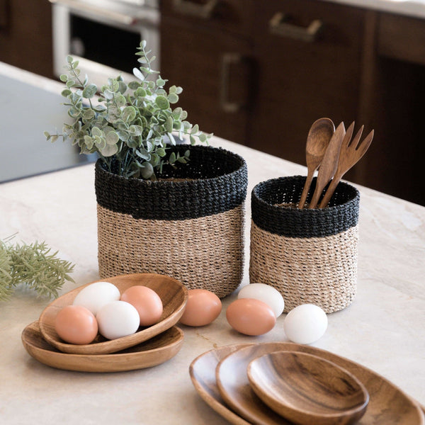 Handwoven Seagrass Catch-All Basket Set