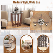 Glass Top Round End Table Set of 2