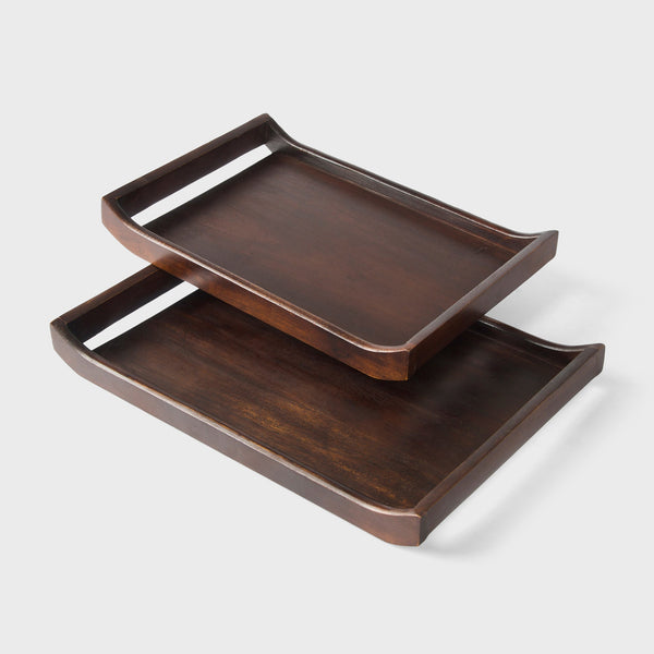 Acacia Wood Serving Tray Set