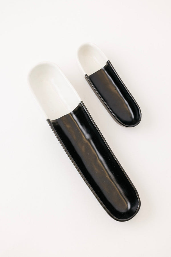 Two-Tone Ceramic Oval Serving Bowl Set