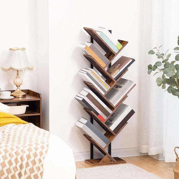 Chevron Nine-Tier Tree Bookshelf