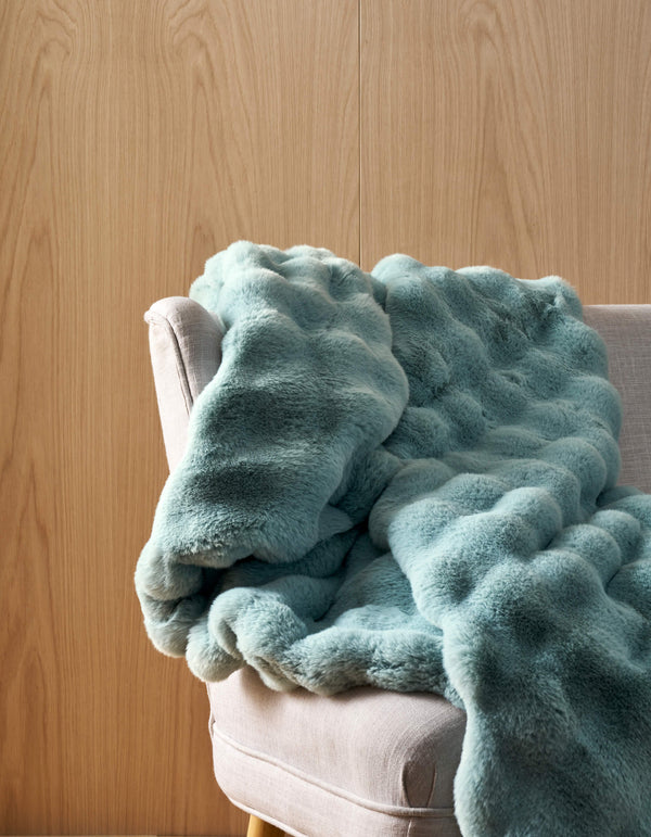 Bubble Textured Faux Fur Blanket