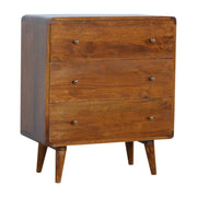 Curved Chestnut Mango Wood Dresser