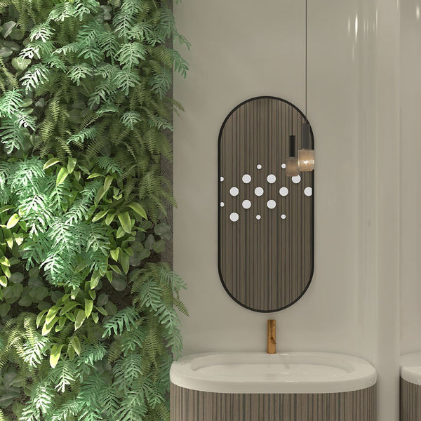 Slim-Frame Oval Wall Mirror