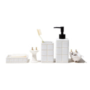 White Subway Tile Ceramic Soap Dispenser