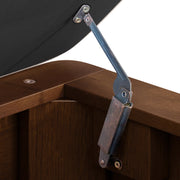 Fluted Rubberwood Storage Ottoman Bench