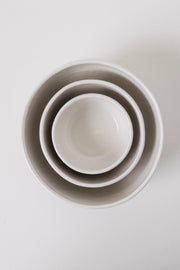 Matte White Ceramic Nesting Bowl Set