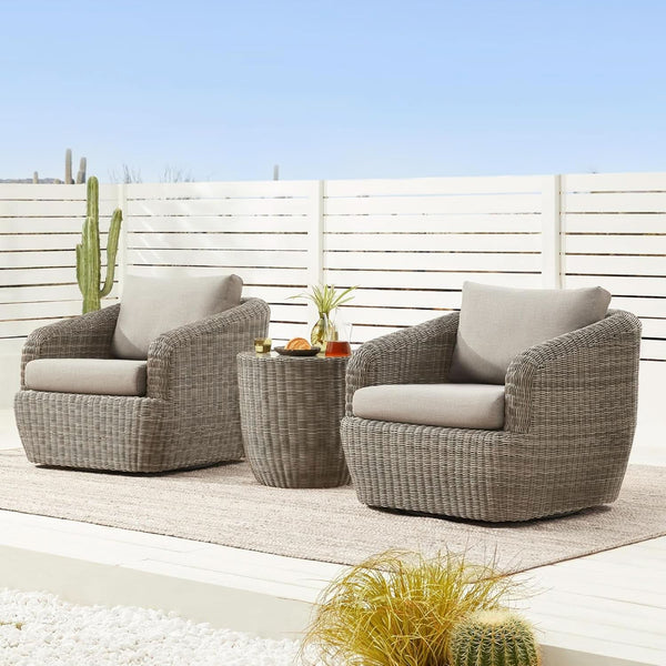 Rattan Bistro Set with Removable Cushions