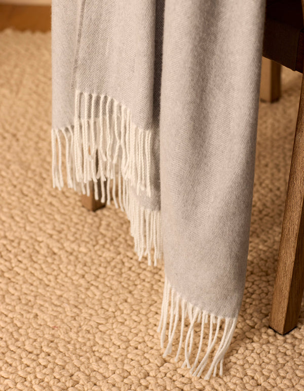 Bamboo Blend Herringbone Tassel Throw