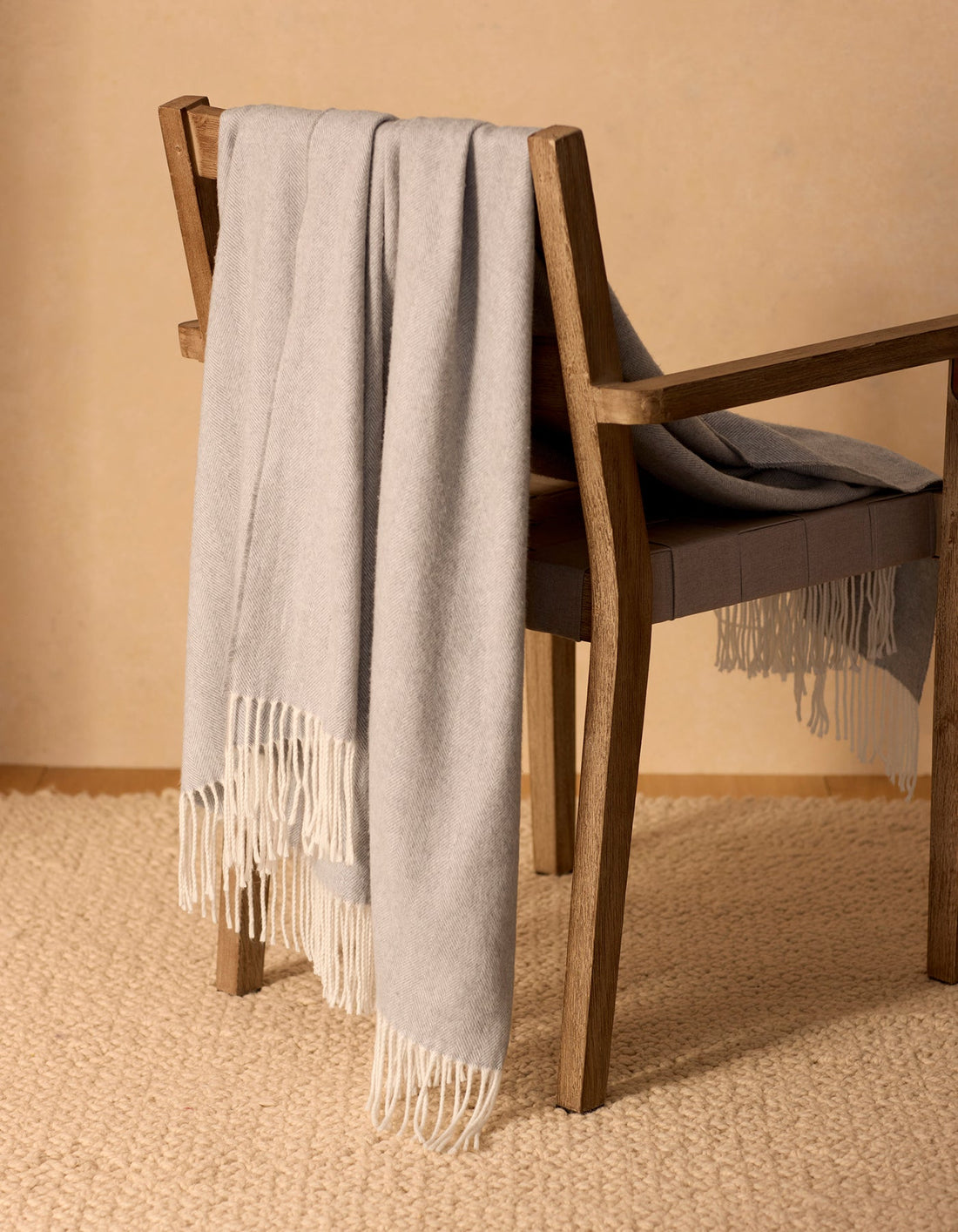 Bamboo Blend Herringbone Tassel Throw