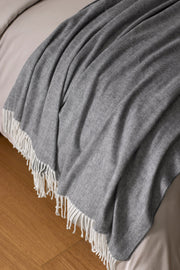 Bamboo Blend Herringbone Tassel Throw