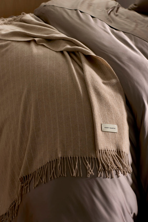 Striped Tassel Throw Blanket