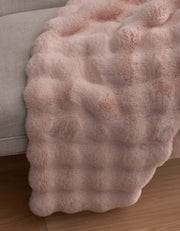 Bubble Textured Faux Fur Blanket