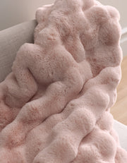 Bubble Textured Faux Fur Blanket