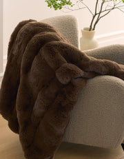 Channel Faux Fur Cuddle Blanket