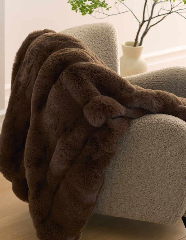 Channel Faux Fur Cuddle Blanket