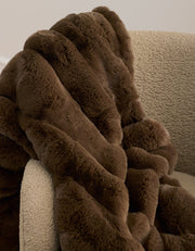 Channel Faux Fur Cuddle Blanket