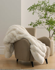 Channel Faux Fur Cuddle Blanket