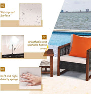 Wicker & Acacia Outdoor Seating Set (view 9) | Roost & Roam
