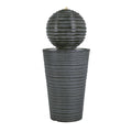 Ribbed Concrete Column Sphere Fountain