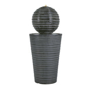 Ribbed Concrete Column Sphere Fountain