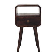 Curved Mango Wood Mini Nightstand