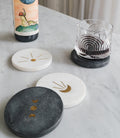 Moon Phase Marble Coaster Set