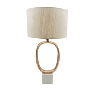 Oval Cut-Out Gold Metal Table Lamp