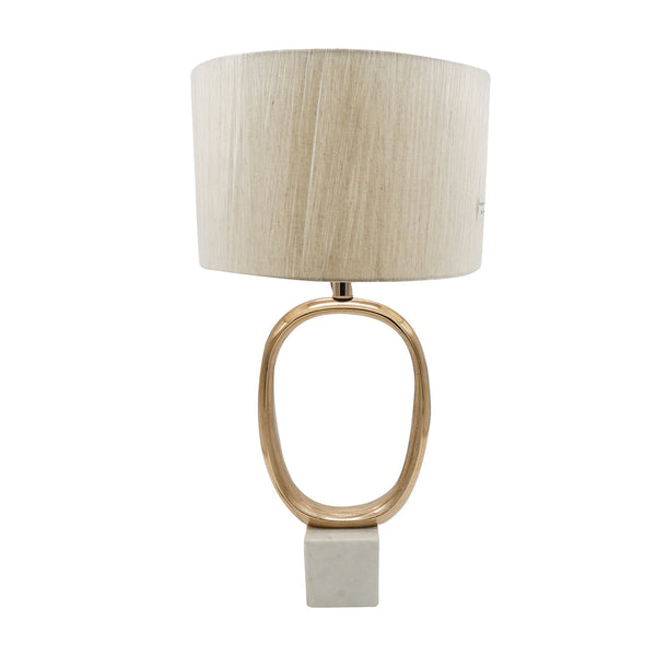 Oval Cut-Out Gold Metal Table Lamp