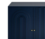 Blue Matte Lacquered 4-Door Sideboard Buffet