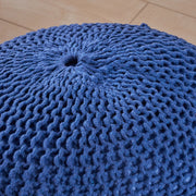 Knitted Cotton Round Pouf Ottoman
