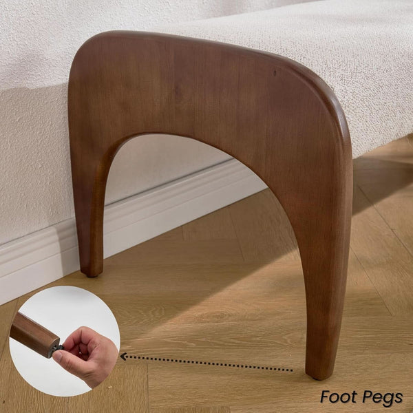 Sherpa Upholstered Arch-Leg Bench – ottoman (view 6) | Roost & Roam