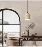 Stone-Finish Dome Pendant Light