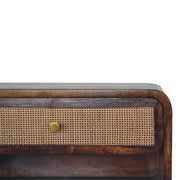 Woven Rattan Wall-Mounted Bedside Table