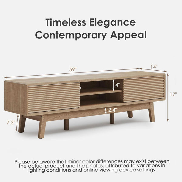 Fluted Oak-Finish Media Console (view 2) | Roost & Roam